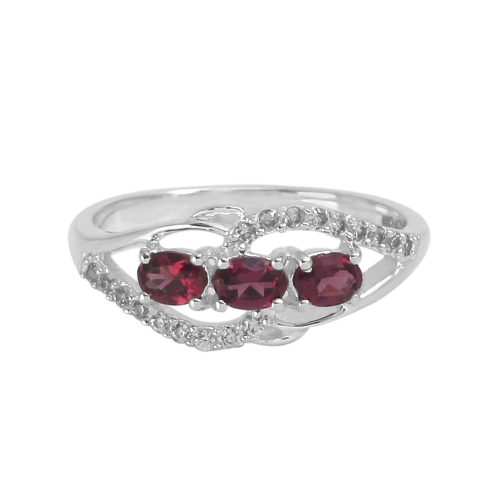 Natural Purple Rhodolite Garnet Gemstone Designer Ring