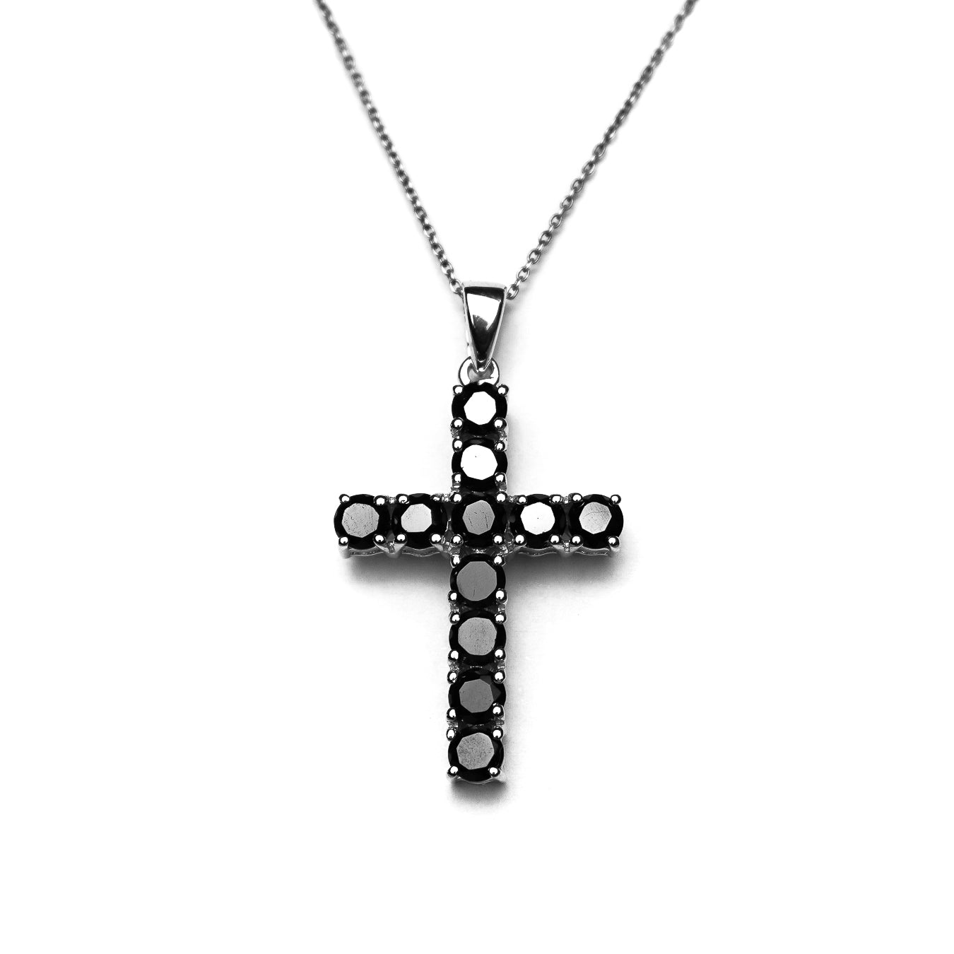 Black Spinel Cross Pendant