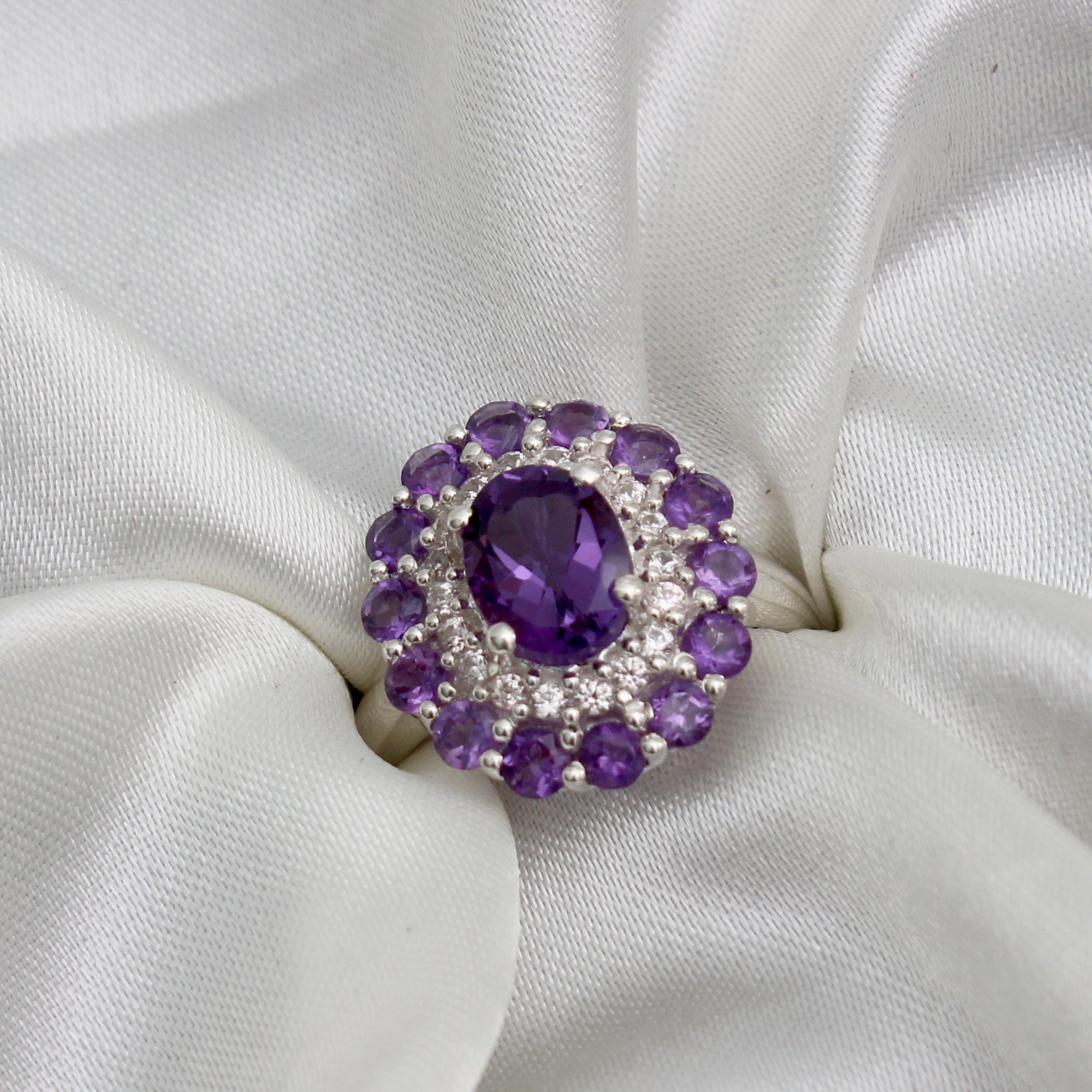 Amethyst Multi Gemstone Stunning Ring
