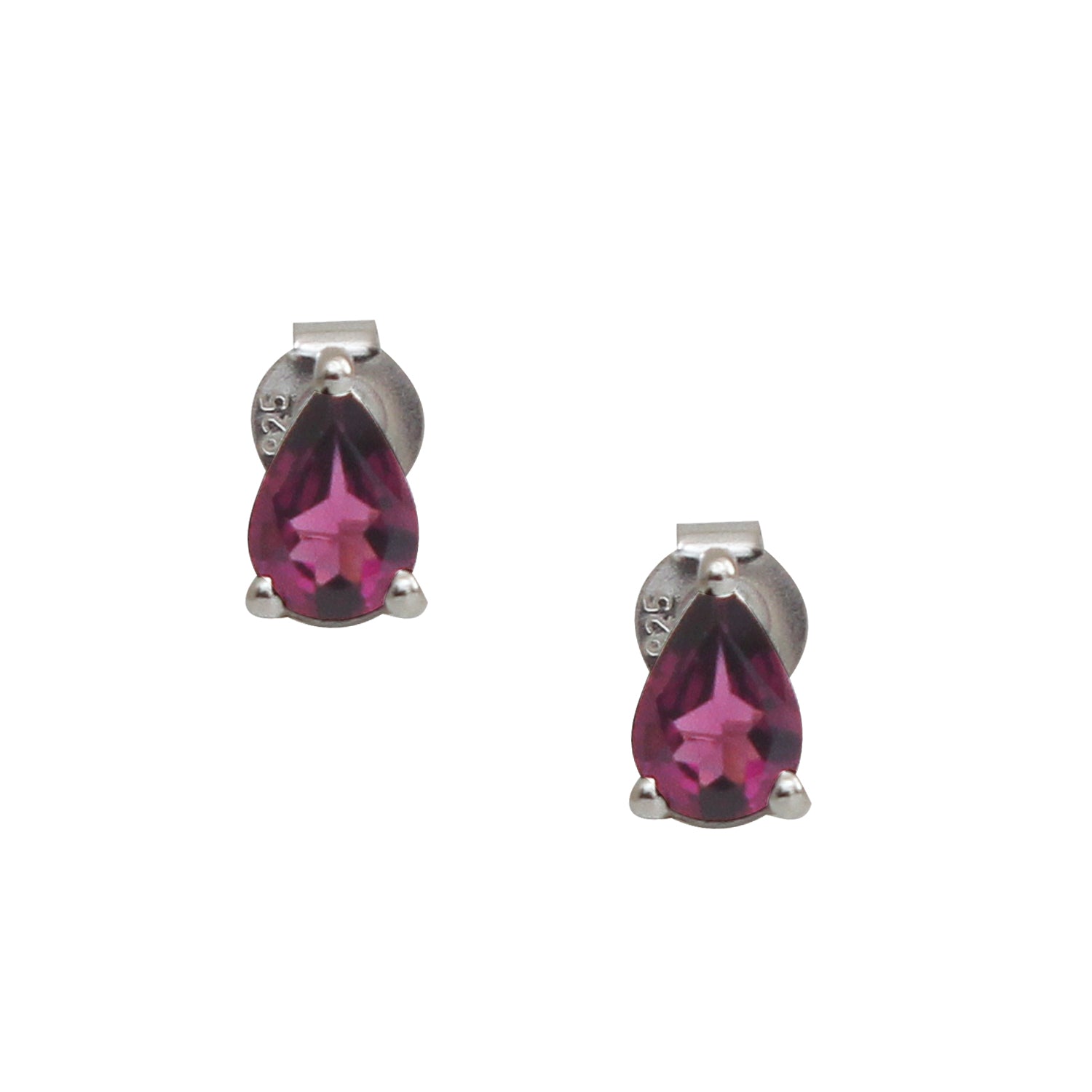 Rhodolite Garnet Gemstone Stud Earring