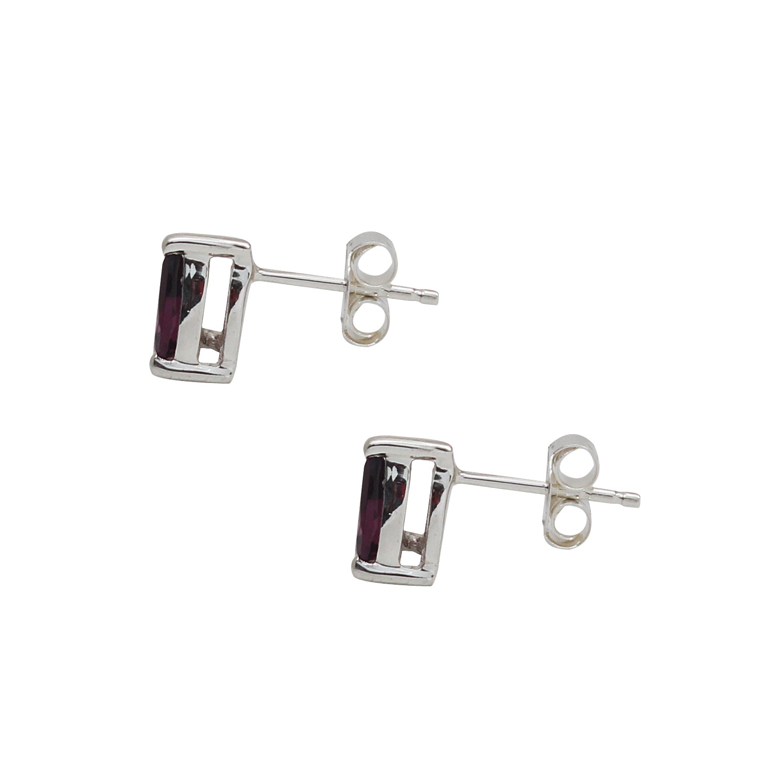 Rhodolite Garnet Gemstone Stud Earring