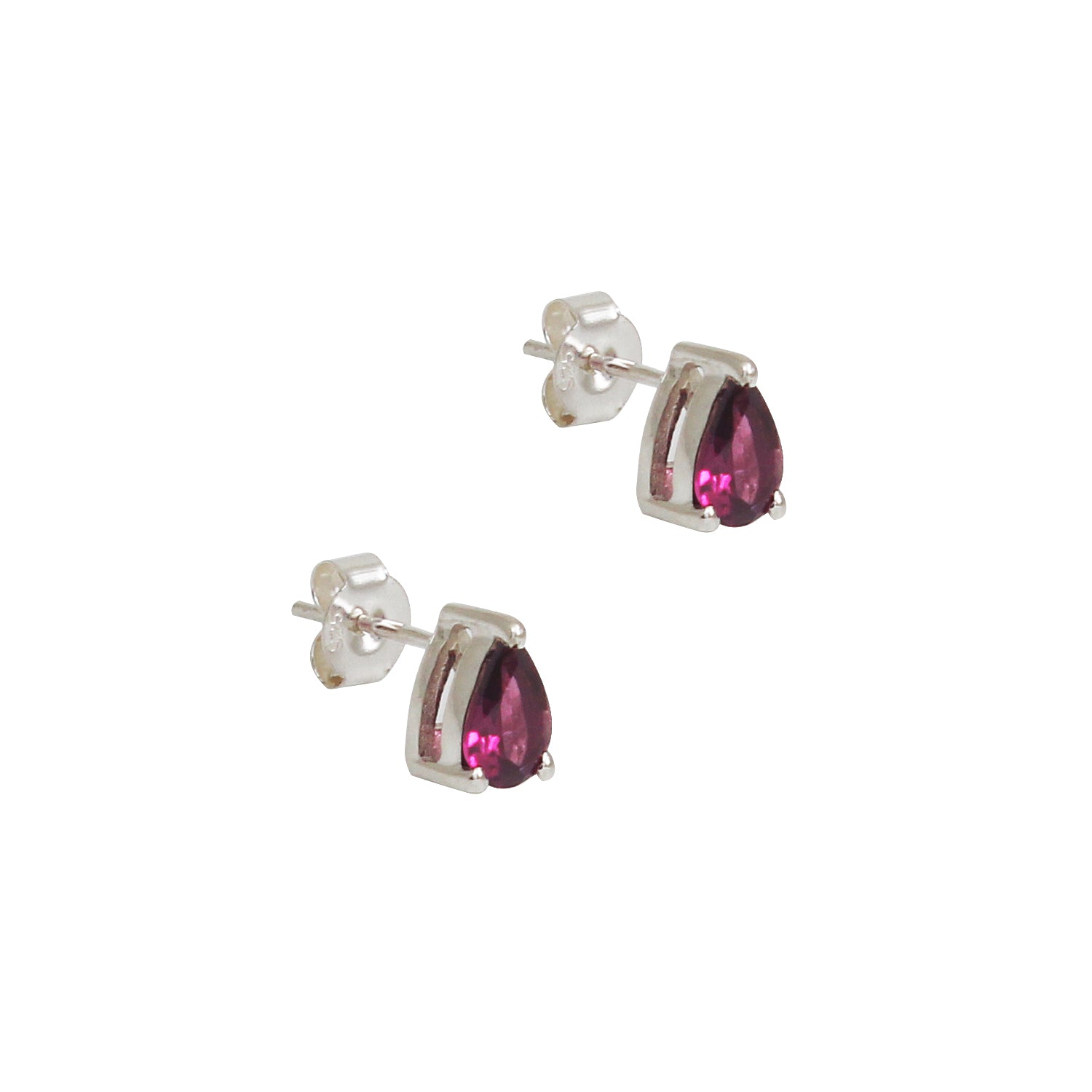 Rhodolite Garnet Gemstone Stud Earring