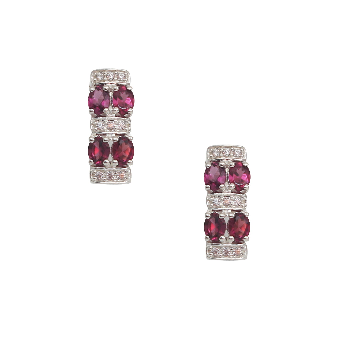 Natural Purple Rhodolite Garnet Gemstone Designer Earring