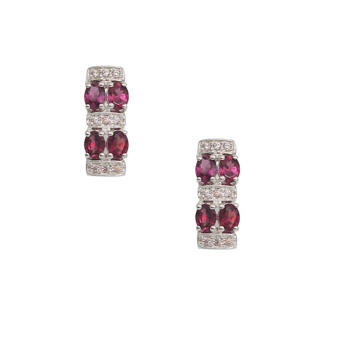 Natural Purple Rhodolite Garnet Gemstone Designer Earring
