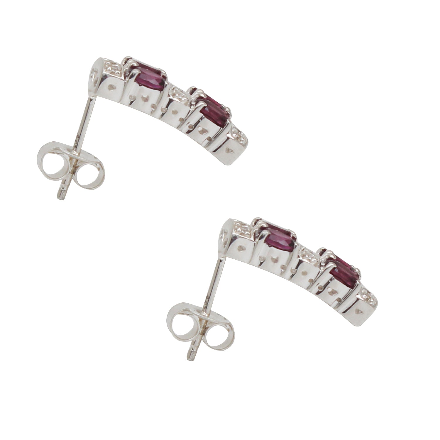 Natural Purple Rhodolite Garnet Gemstone Designer Earring