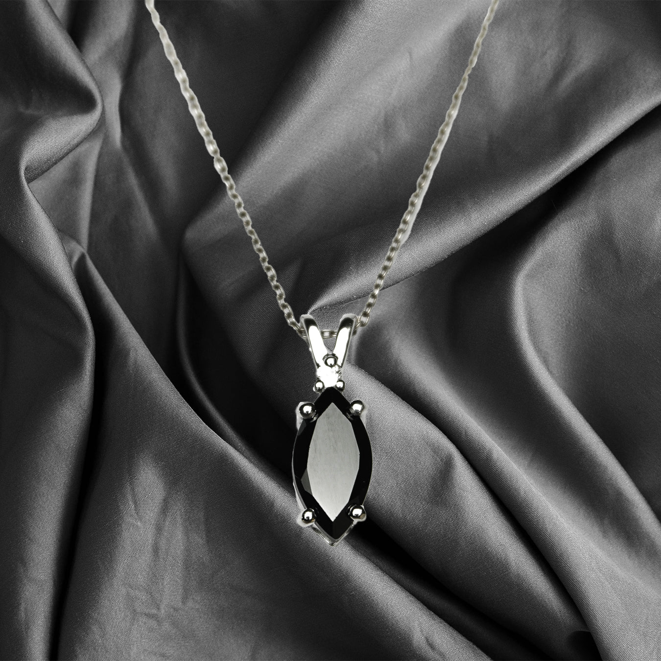 Black Spinel Marquise Pendant