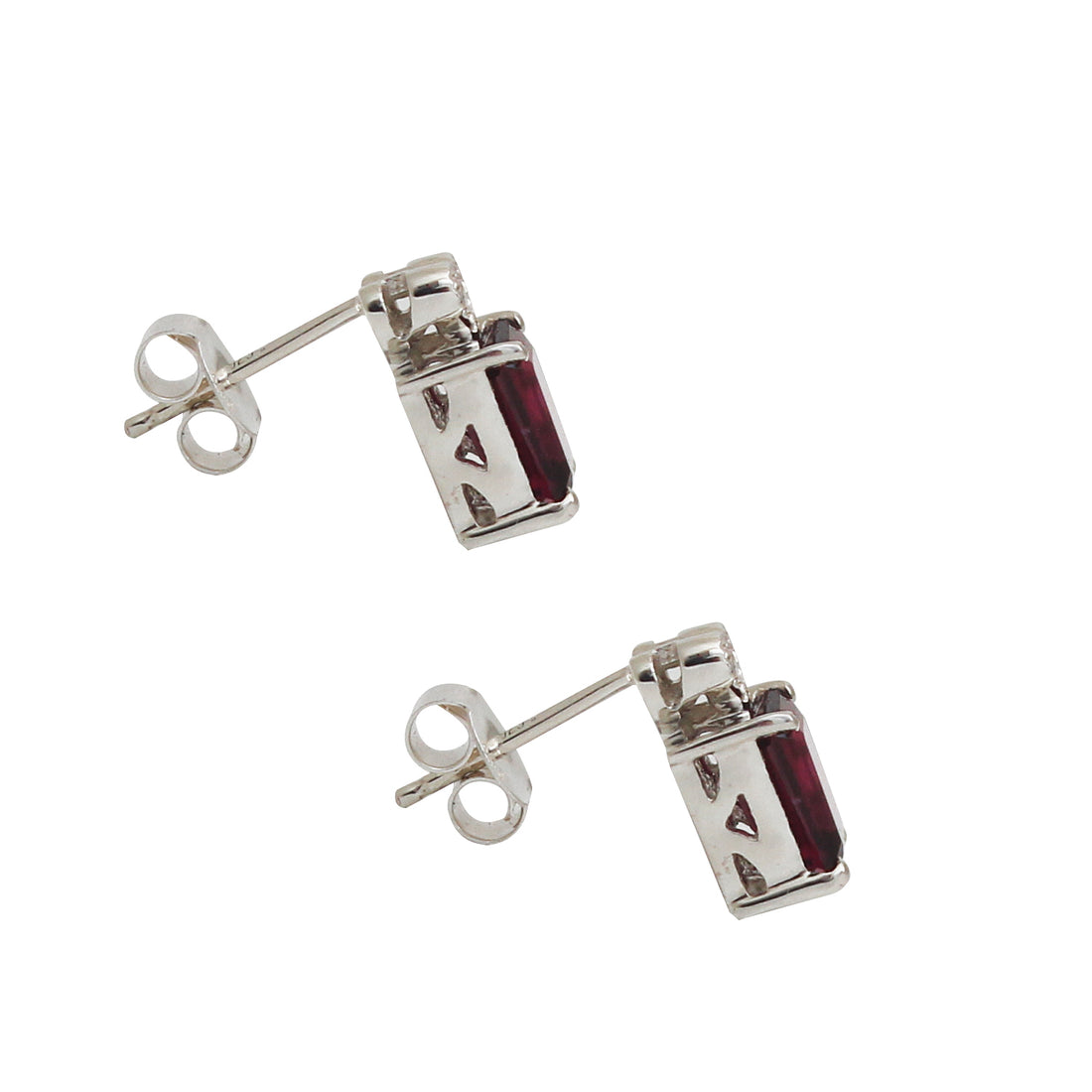 Rhodolite Garnet Gemstone Stud Earring