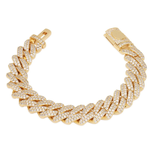 ED 12mm Iced Diamond Cut Cuban Link Bracelet
