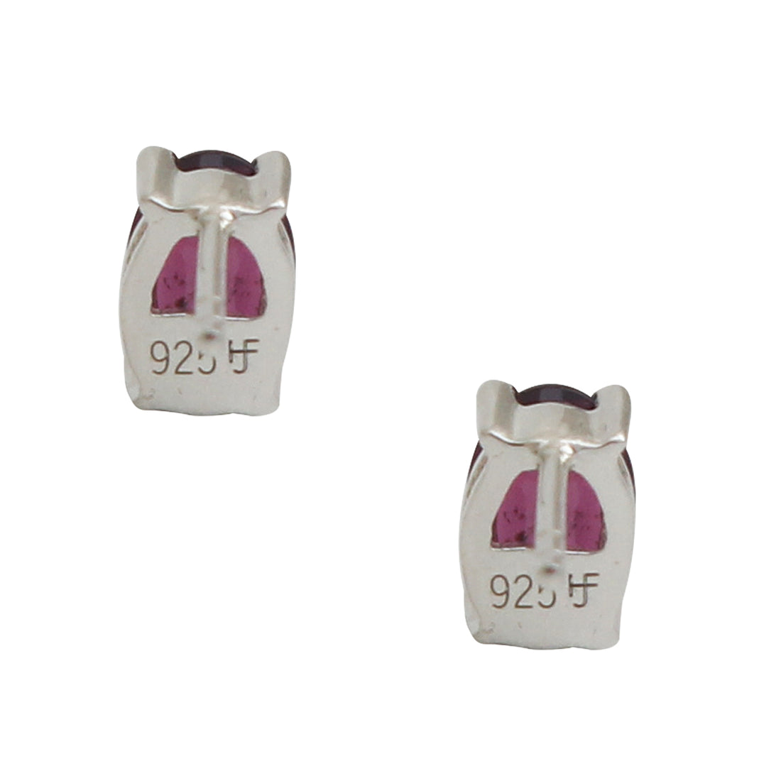 Purple Rhodolite Garnet Gemstone Oval Stud Earring