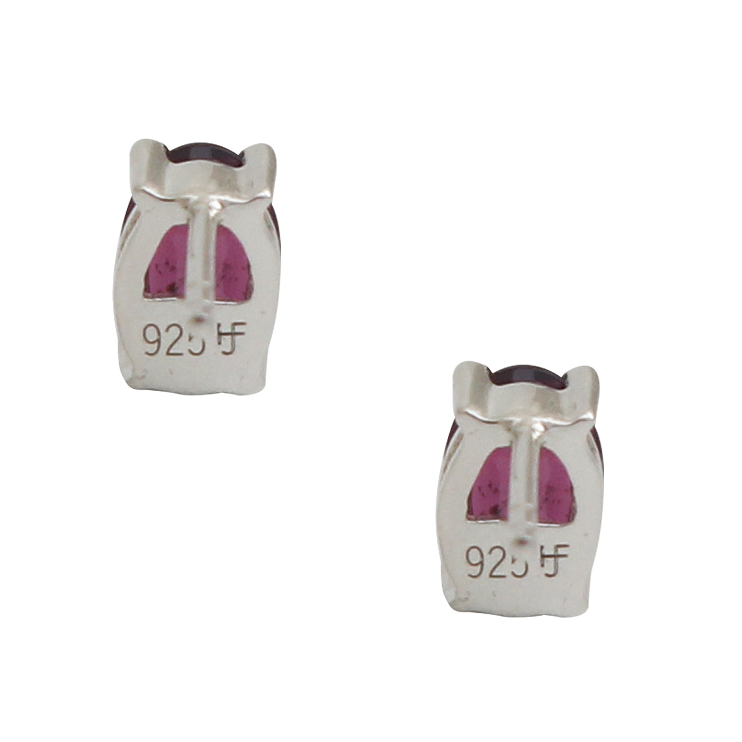 Purple Rhodolite Garnet Gemstone Oval Stud Earring