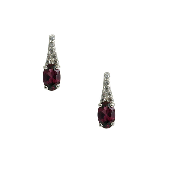Natural Purple Rhodolite Garnet Gemstone Earring