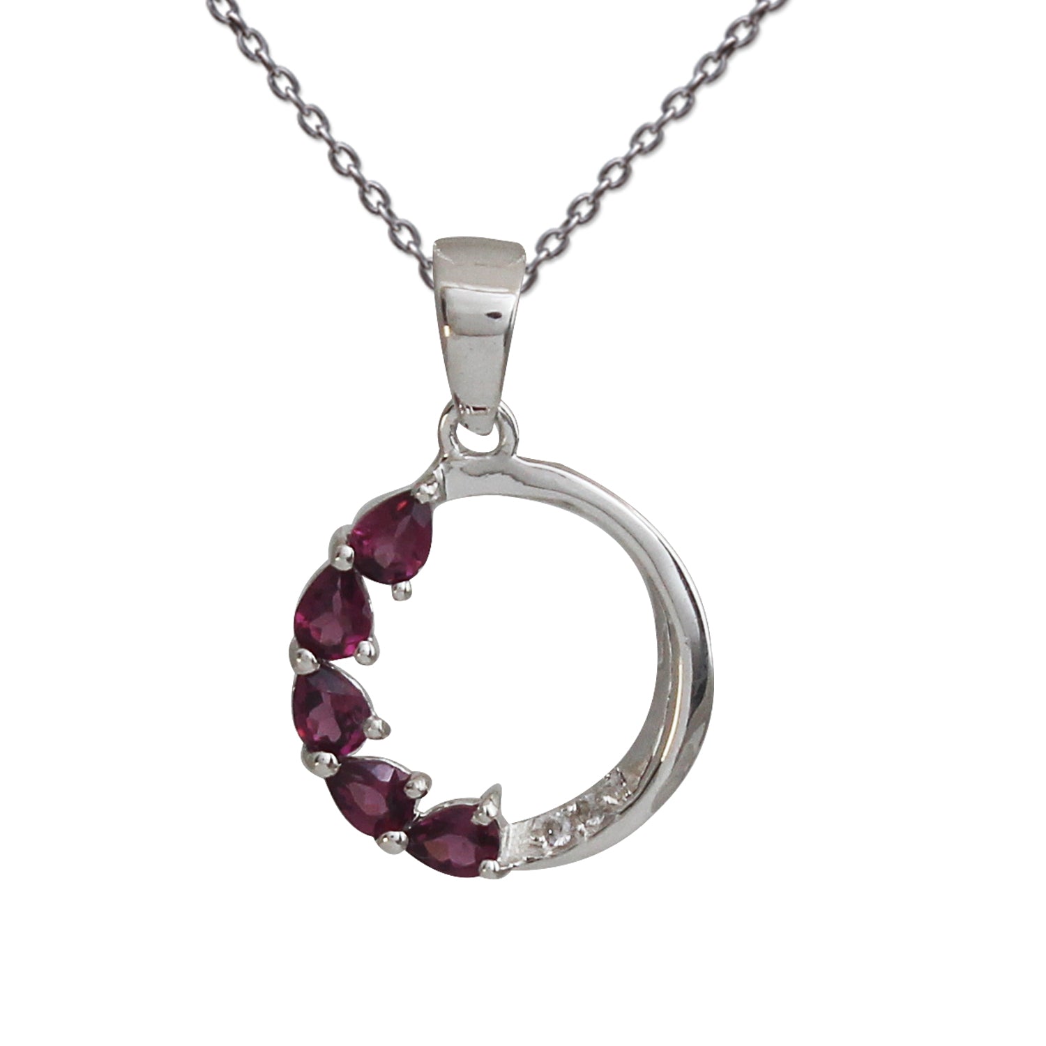Natural Purple Rhodolite Garnet Gemstone Pendant