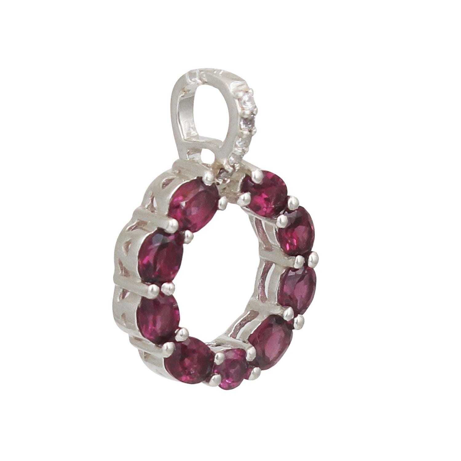 Natural Purple Rhodolite Garnet Gemstone Round Pendant