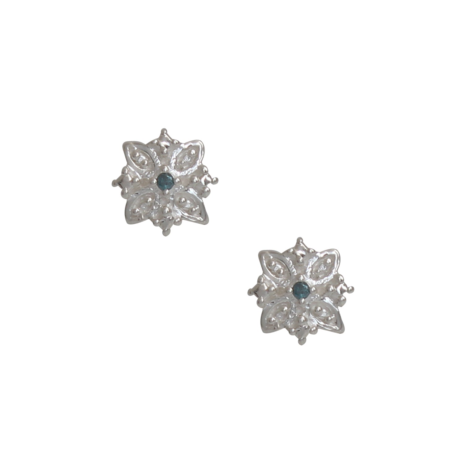Natural Blue Diamond Stud Earring