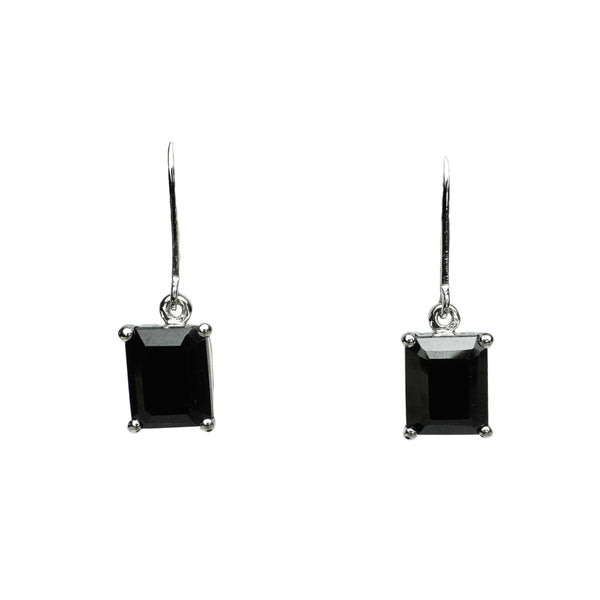 Black Spinel Octagon Drop Earring