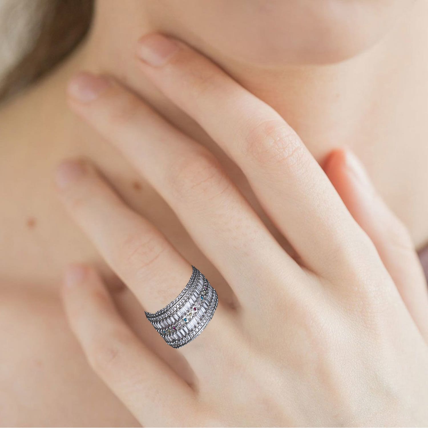 Iced Out 7 layer Trophy Ring