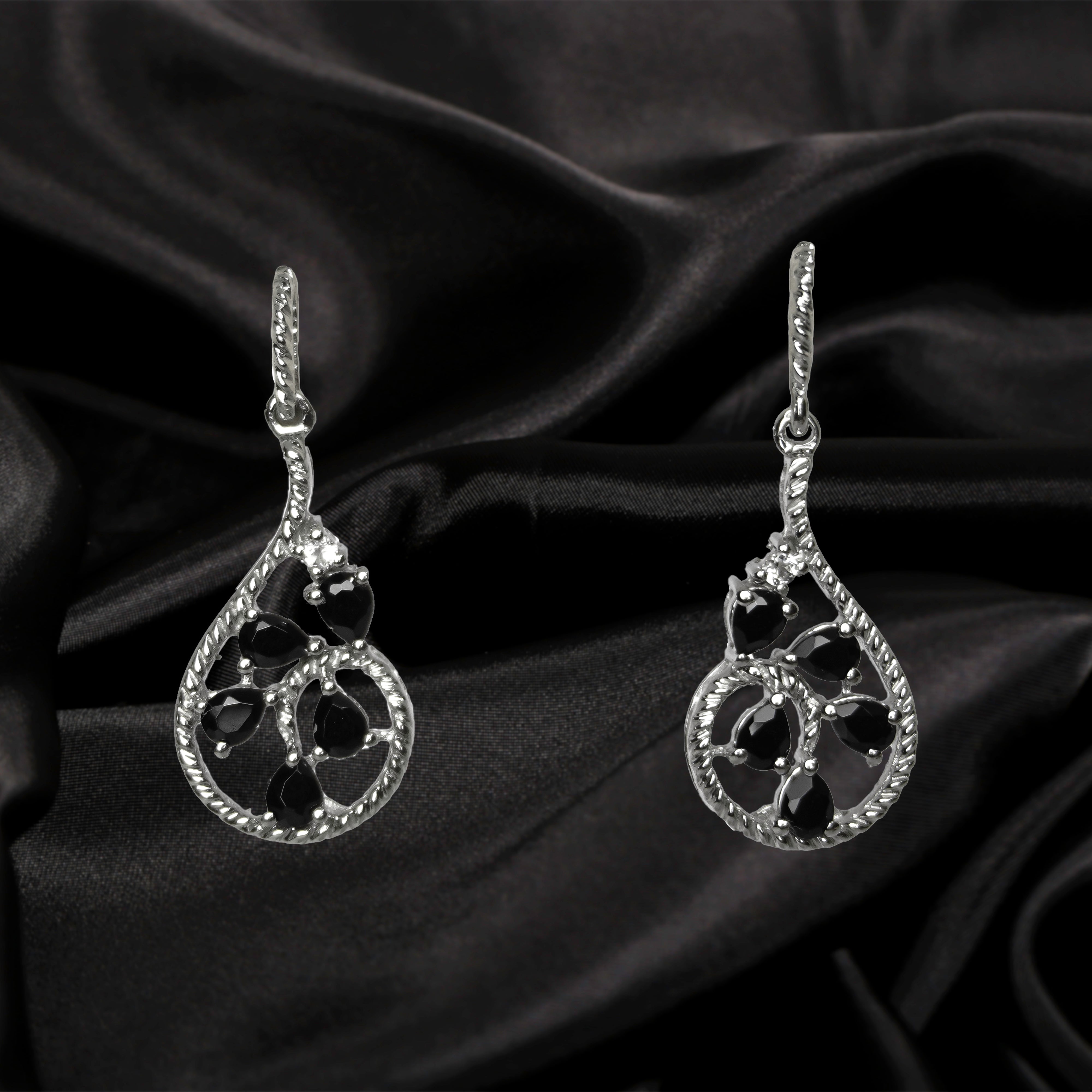 Paisley Natural Black Spinel Earring