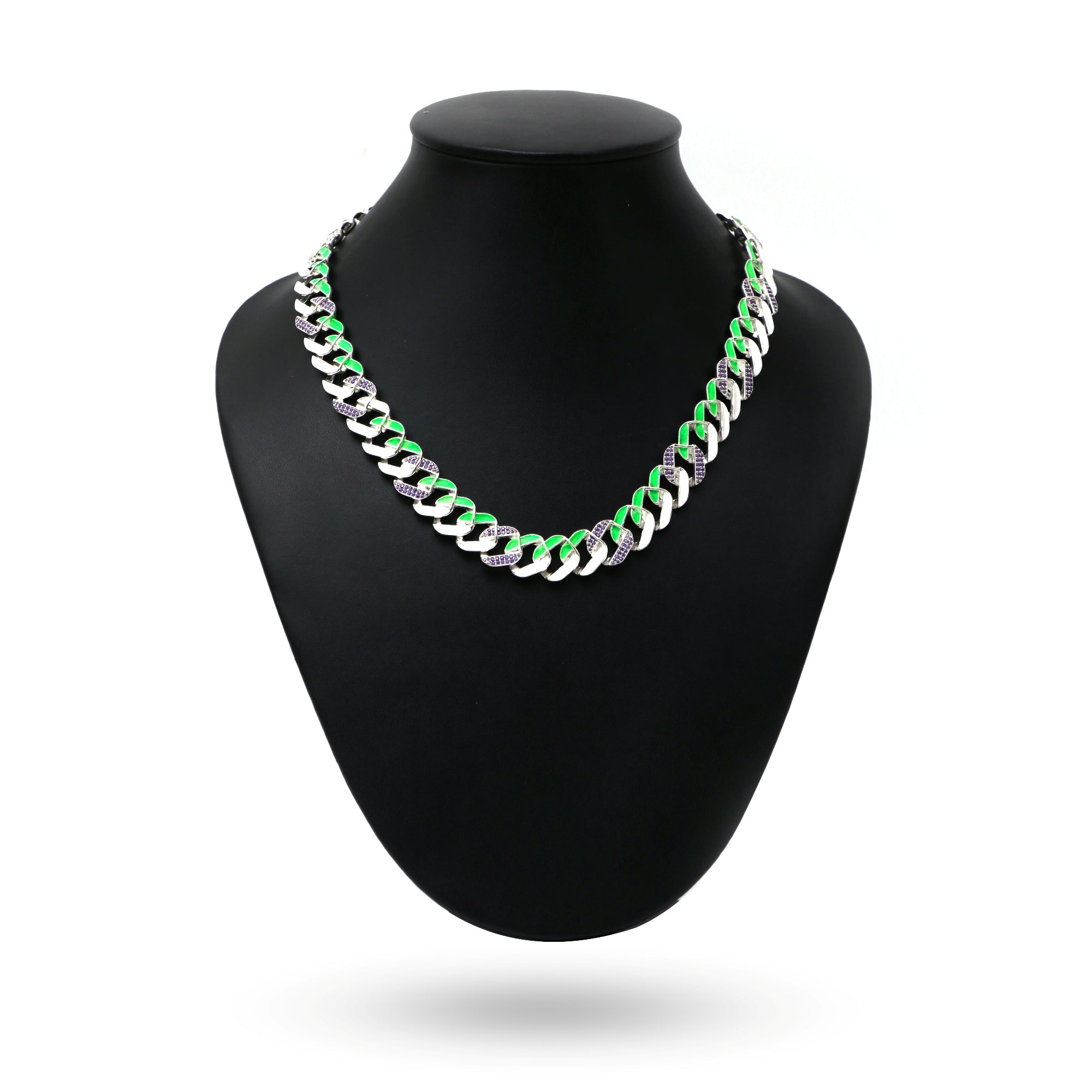 Bi-Color Crazy Cuban Chain - (Glow in the dark)