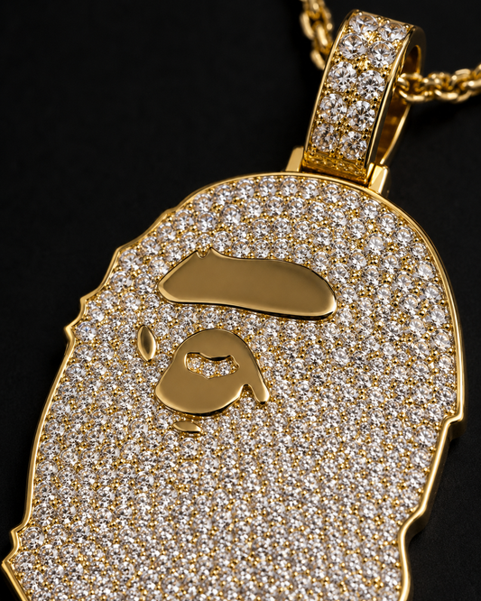 Iced Out Bape (A Bathing Ape) Pendant