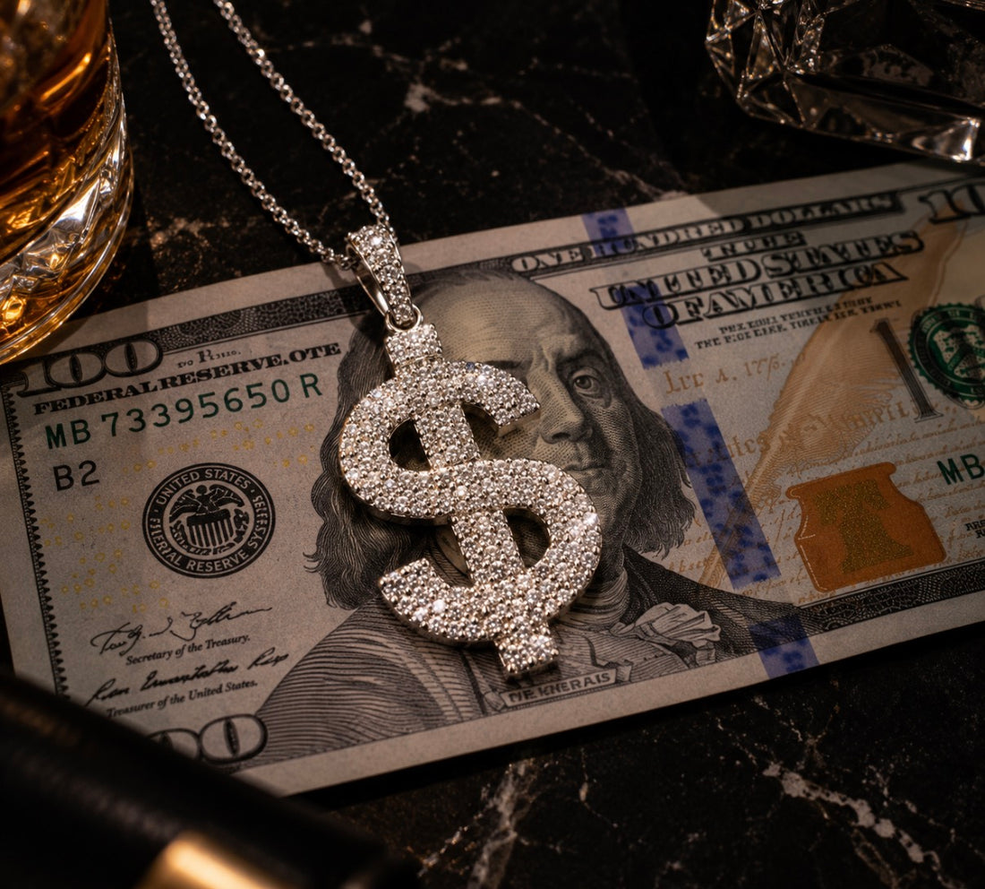 Iced out $ Dollar Pendant