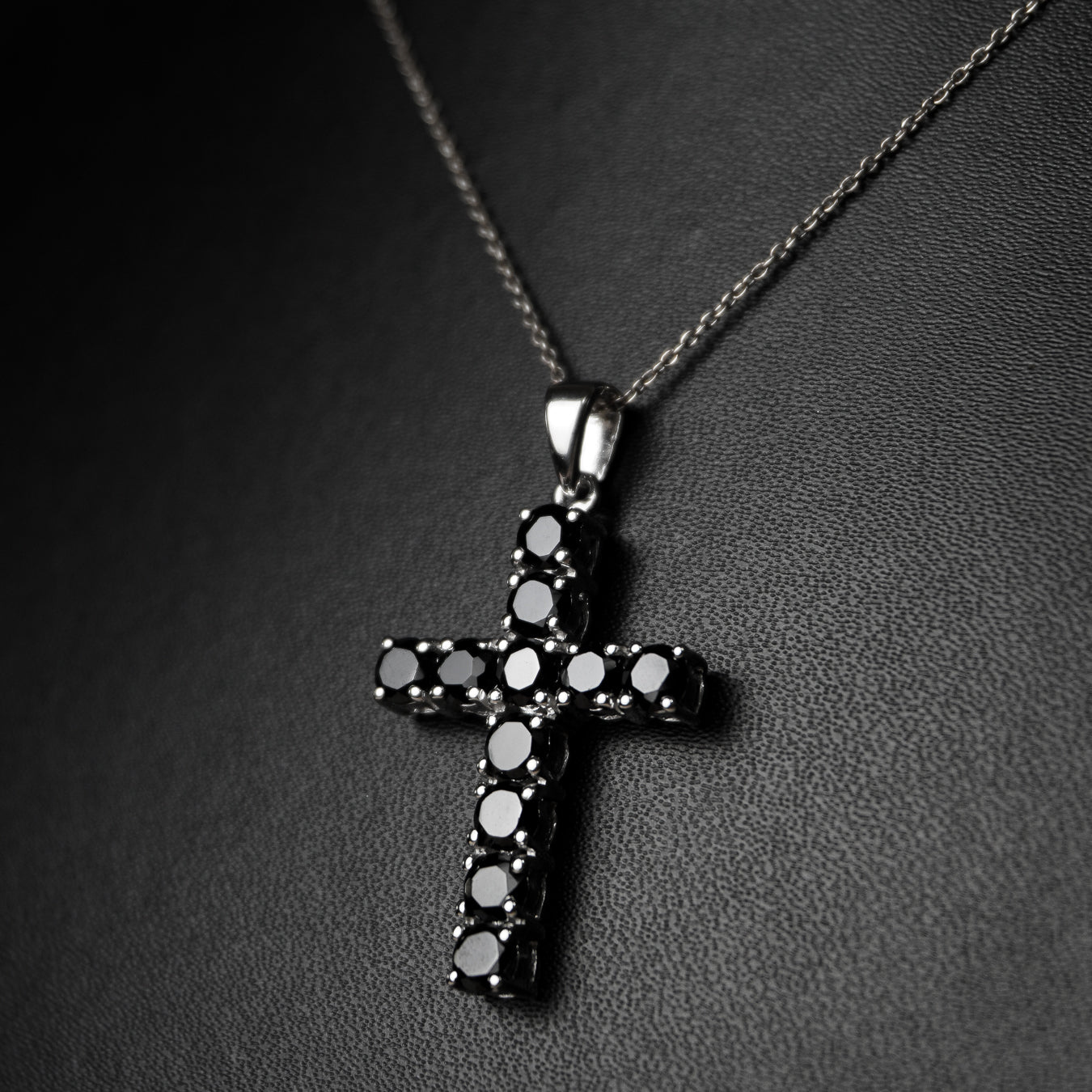Black Spinel Cross Pendant