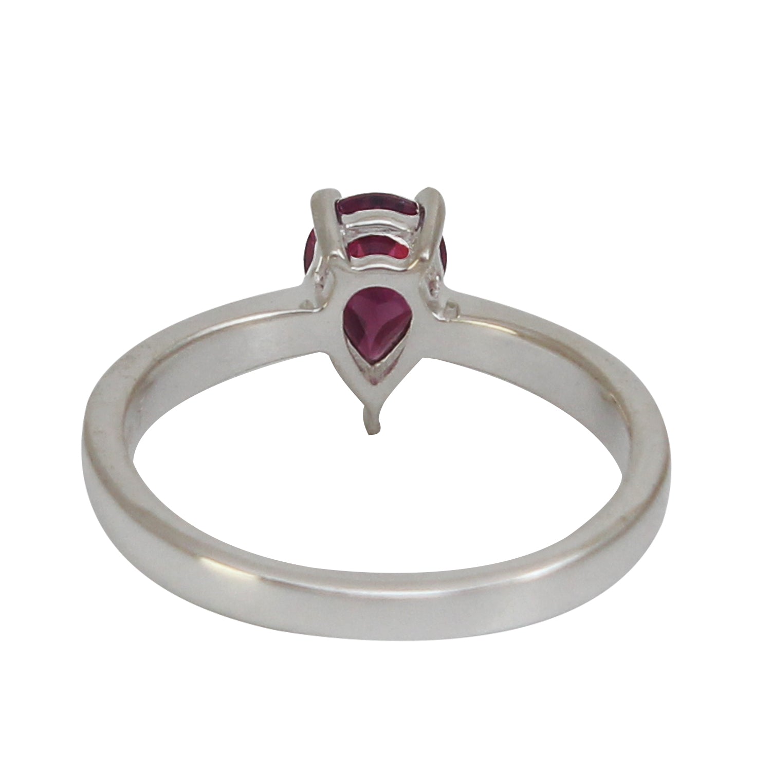 Natural Purple Rhodolite Garnet Pear Shape Ring