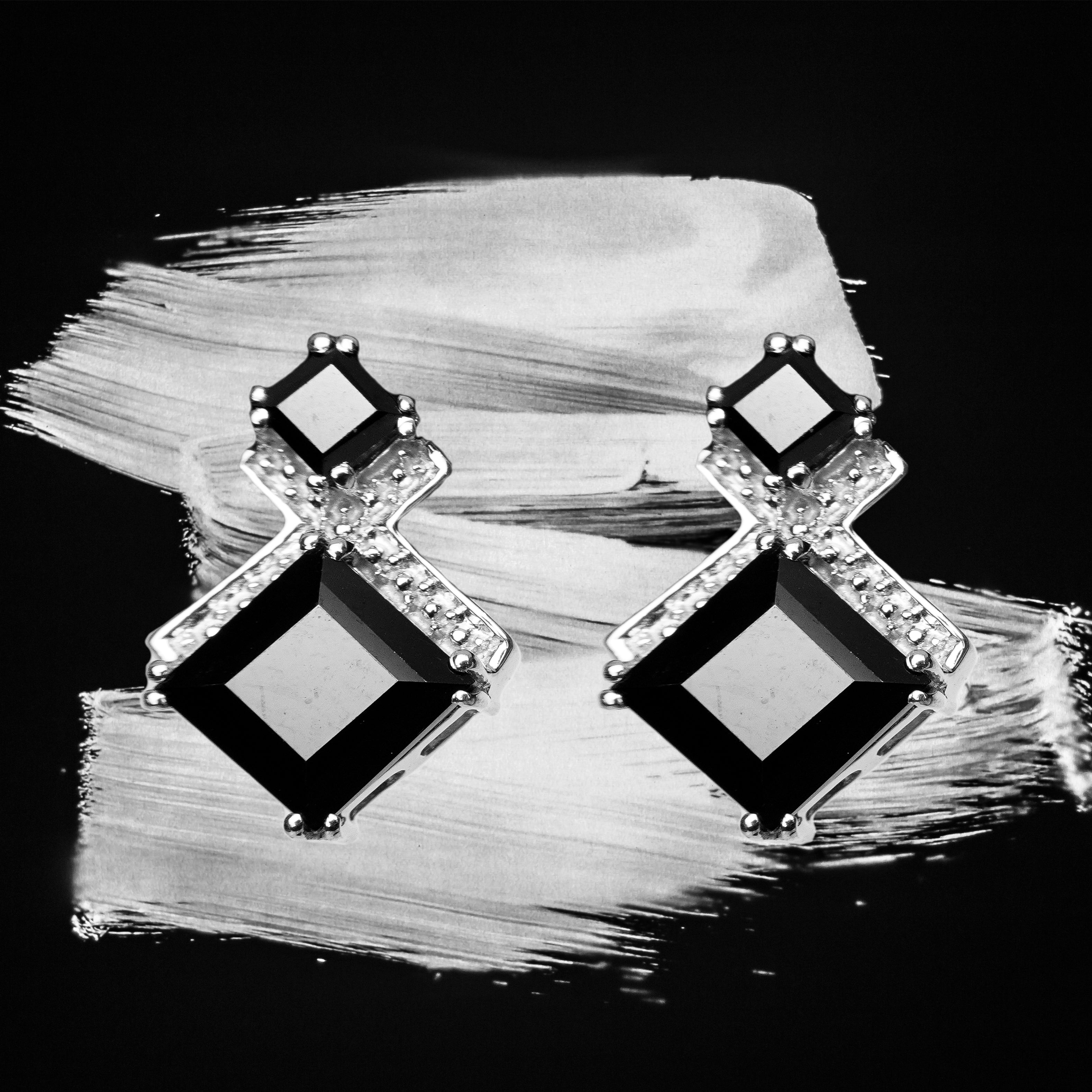 Black Spinel Designer Earring