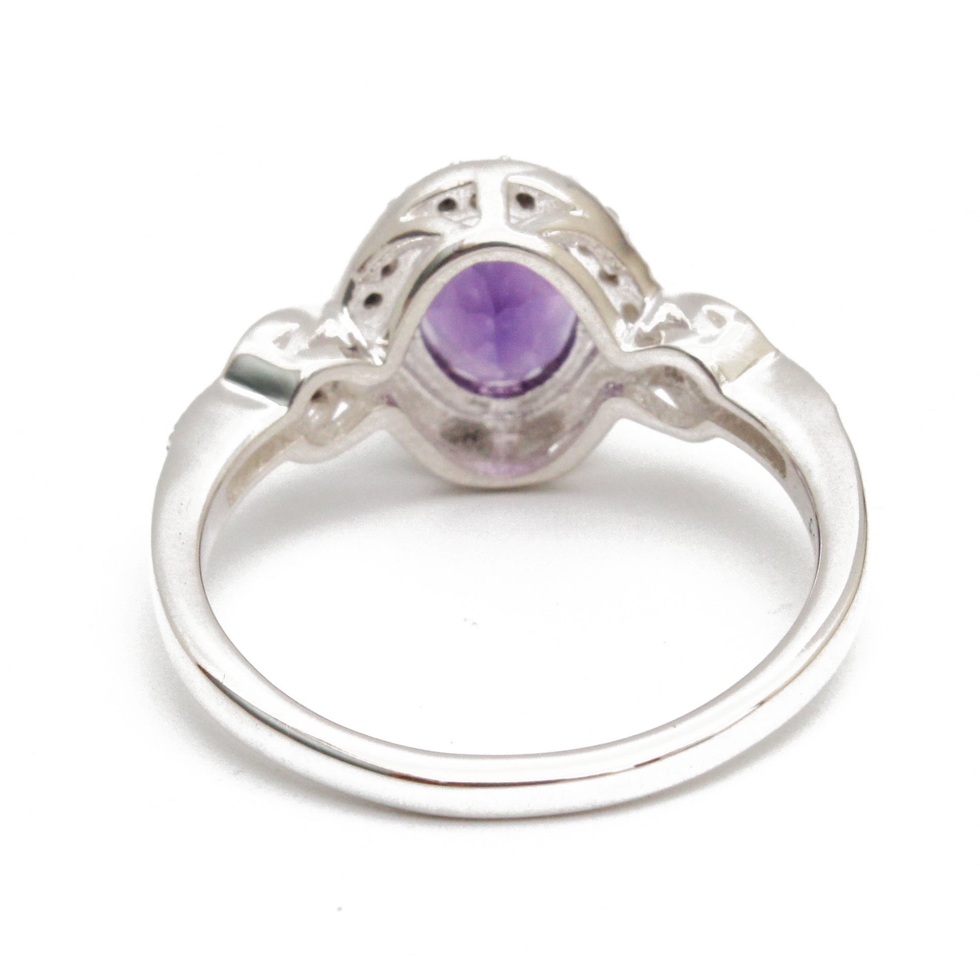 925 Sterling Silver Oval Amethyst Ring