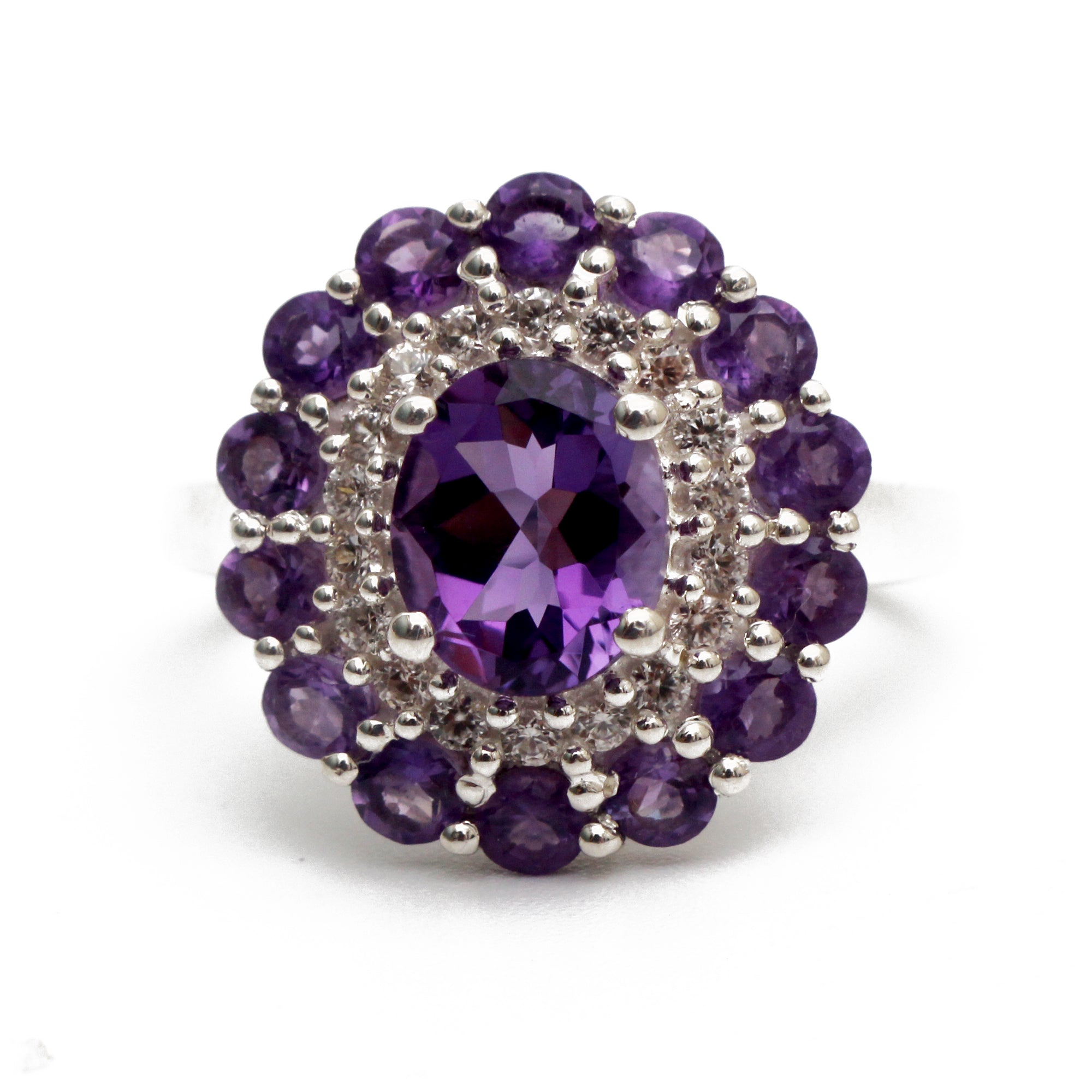 Amethyst Multi Gemstone Stunning Ring