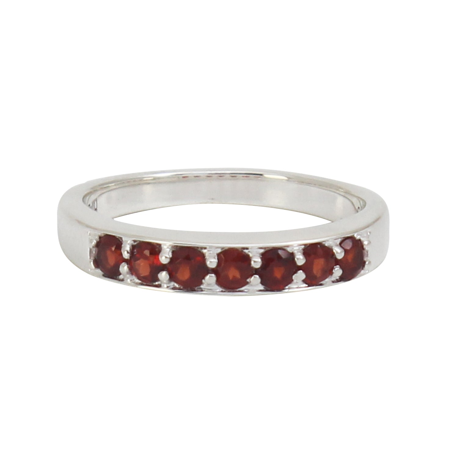 Purple Rhodolite Garnet Gemstone Half Eternity Band Ring
