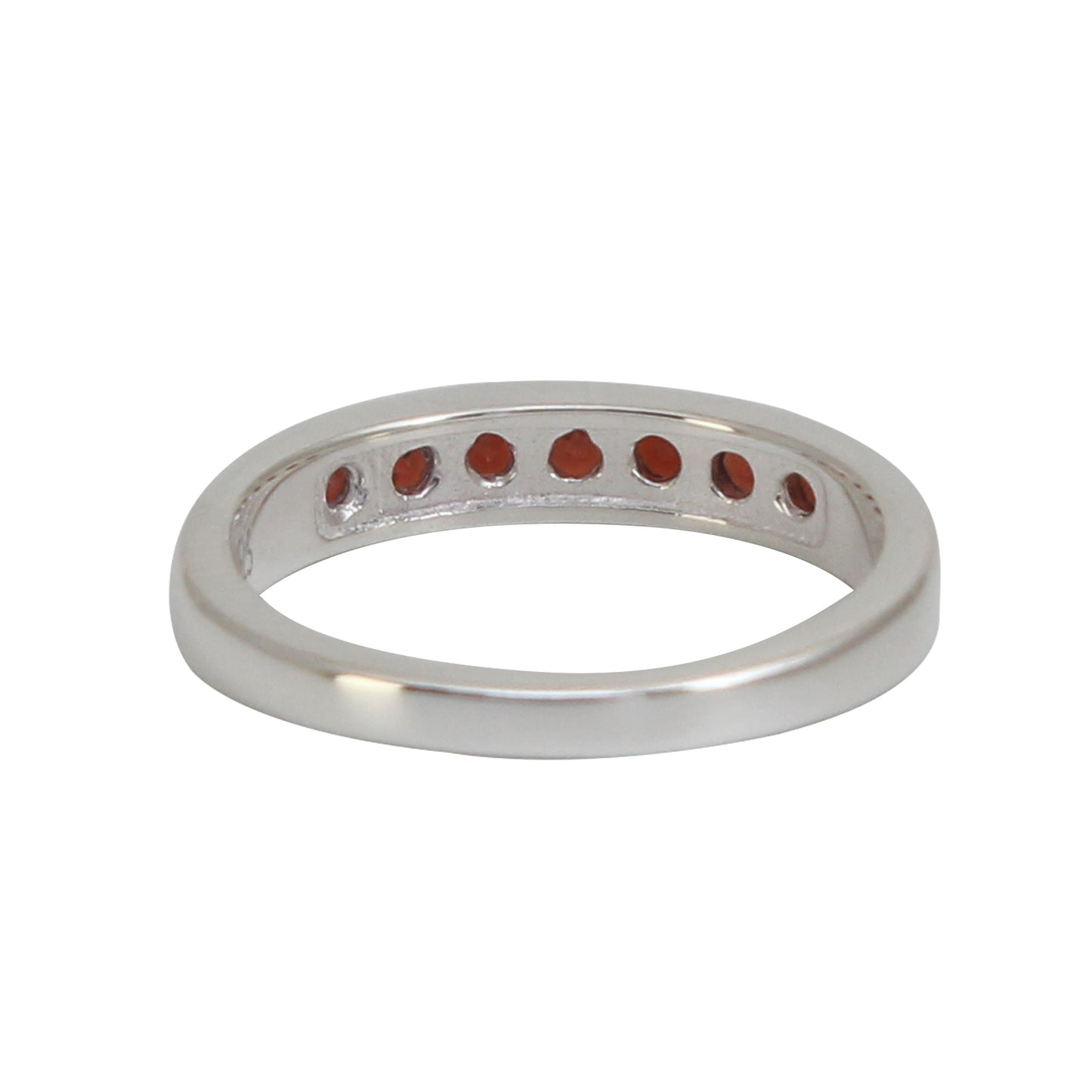 Purple Rhodolite Garnet Gemstone Half Eternity Band Ring