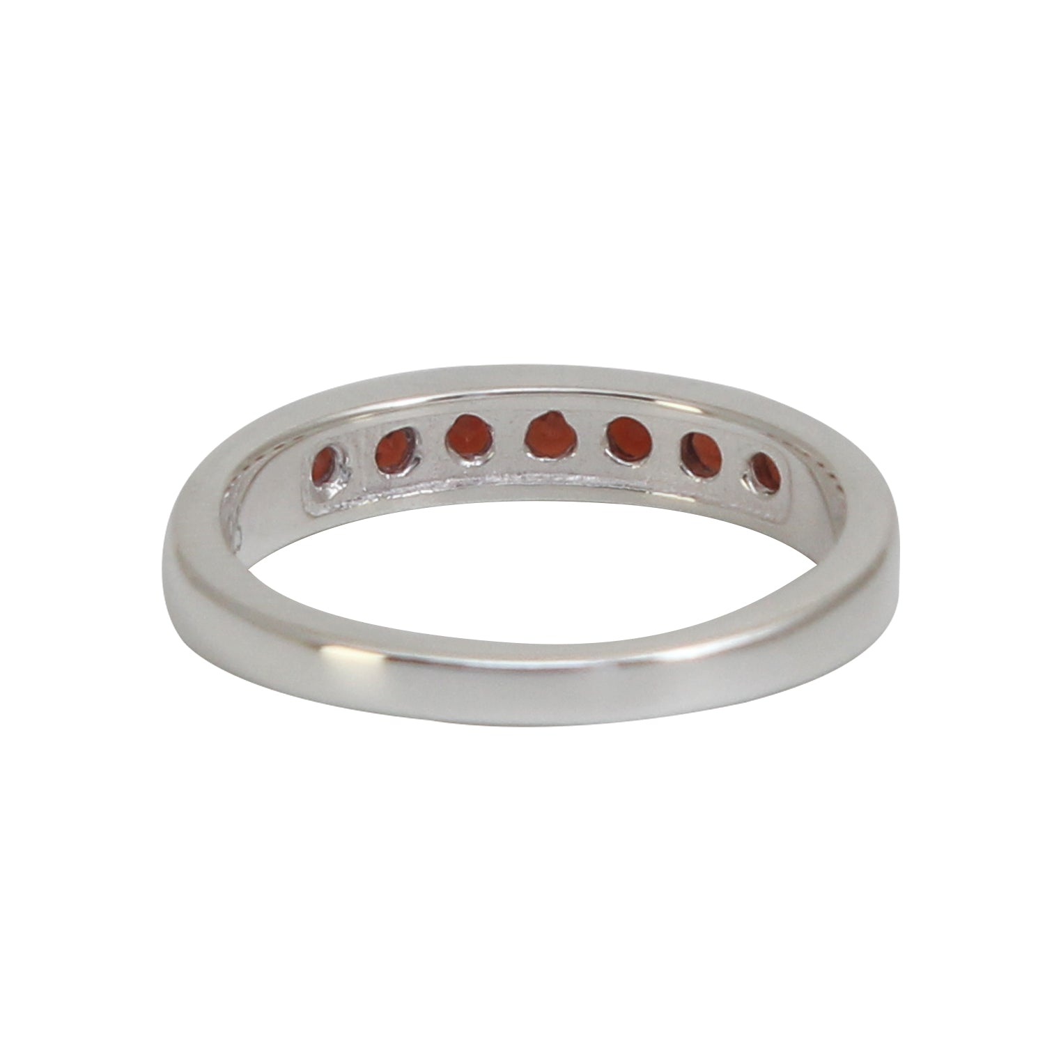 Purple Rhodolite Garnet Gemstone Half Eternity Band Ring