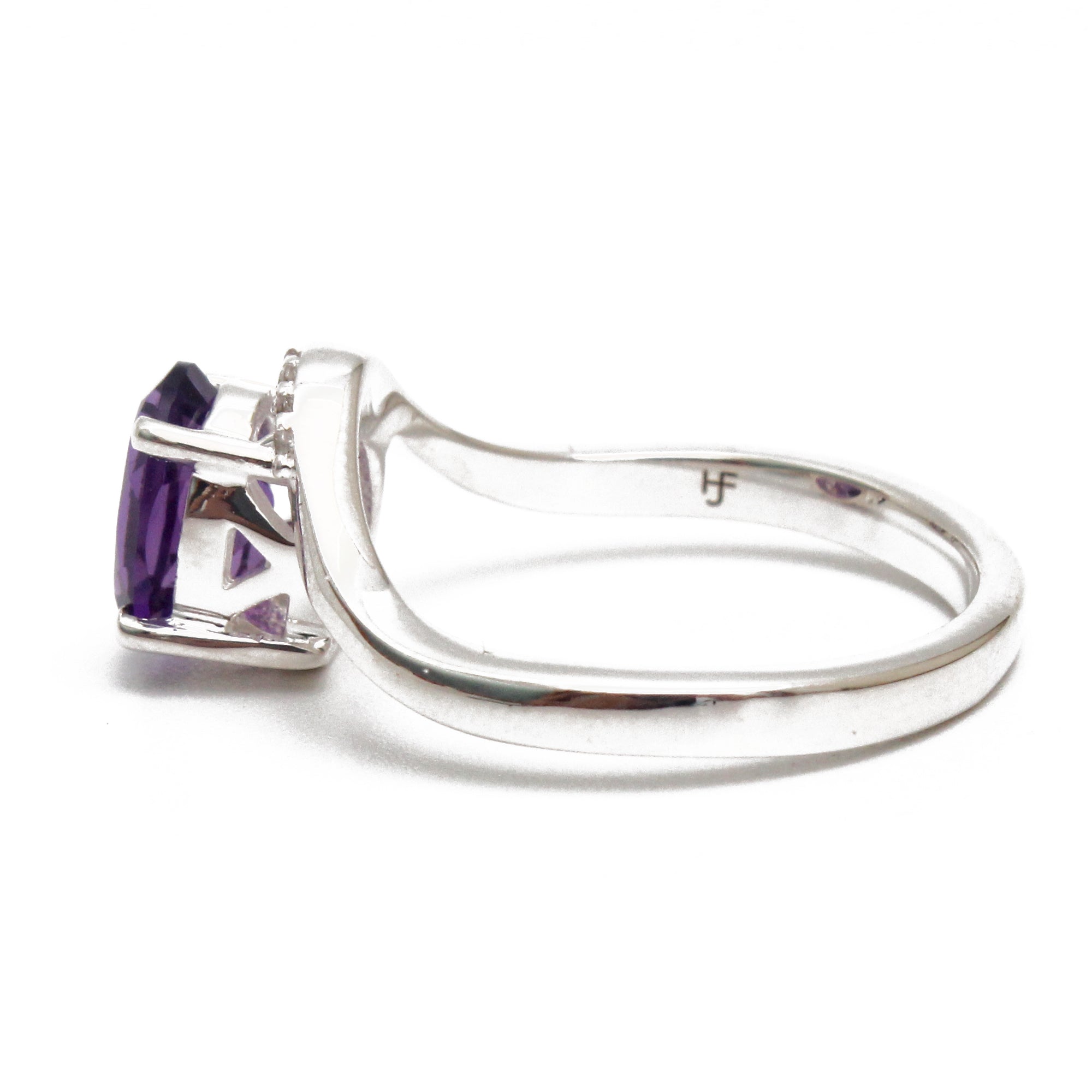 925 Sterling Silver Oval Amethyst Classic Ring