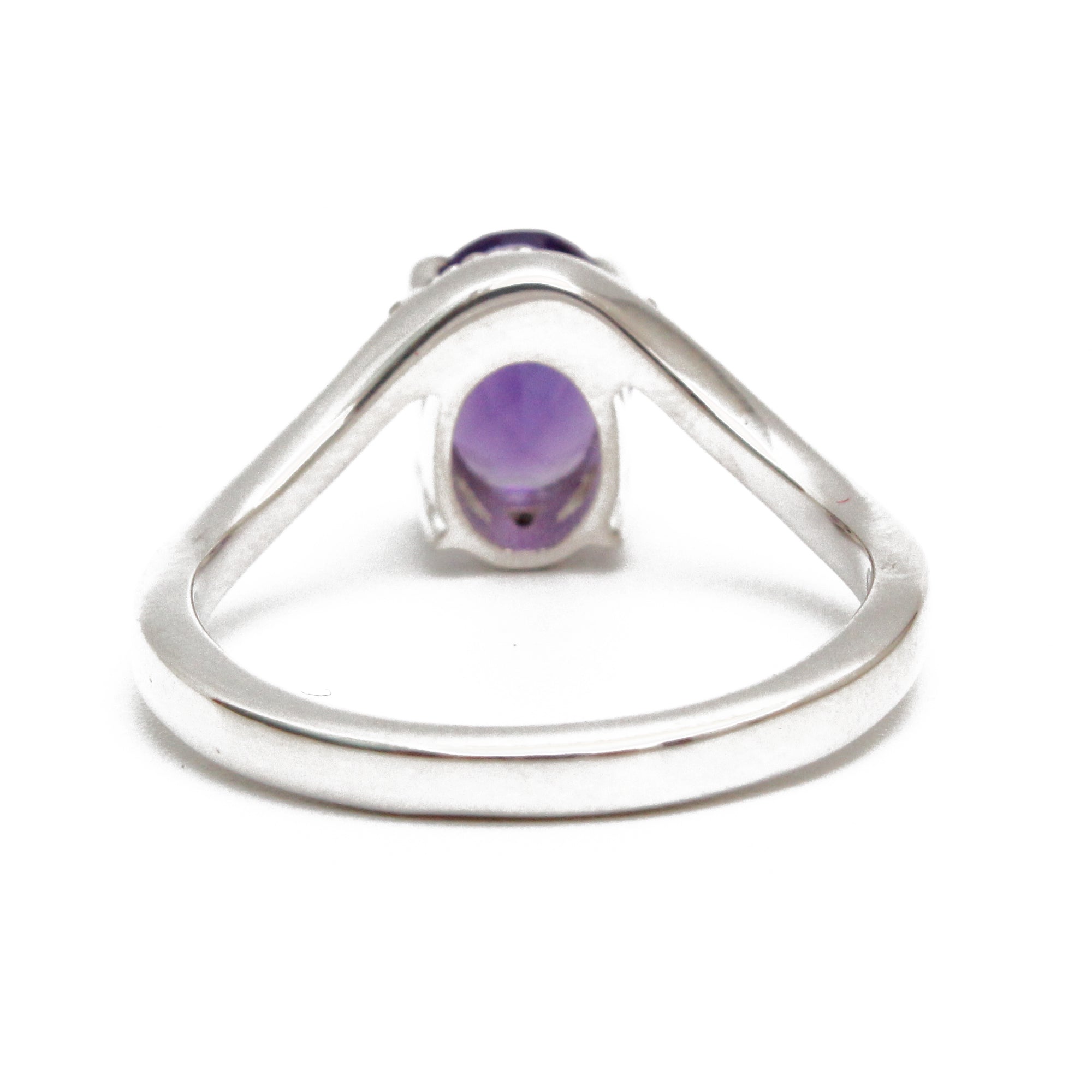 925 Sterling Silver Oval Amethyst Classic Ring
