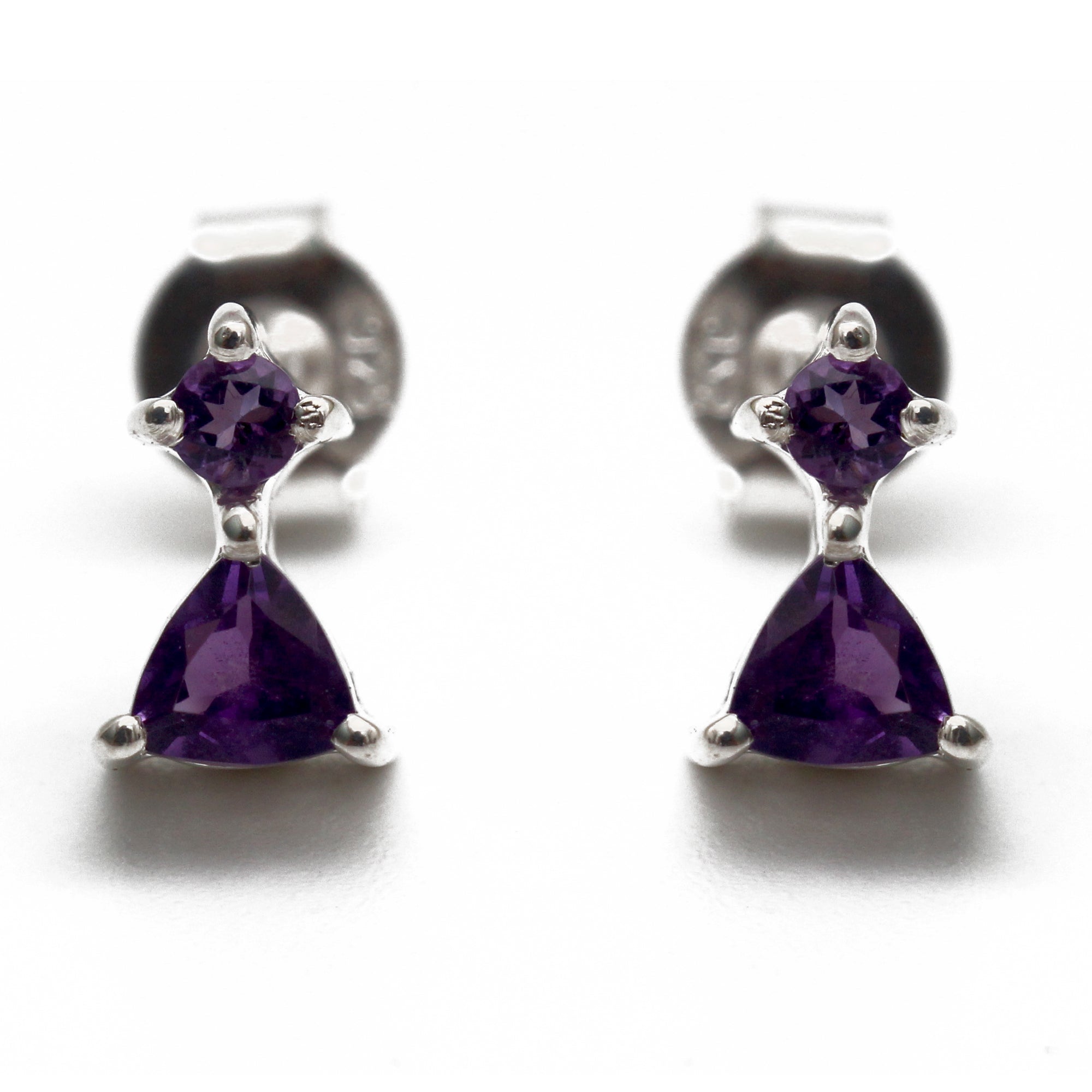 IS IT A TRAINGLE ? Natural Amethyst Earring