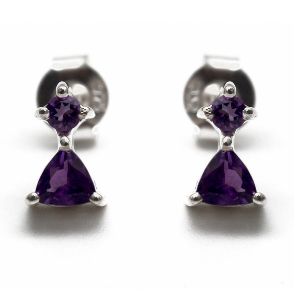 IS IT A TRAINGLE ? Natural Amethyst Earring