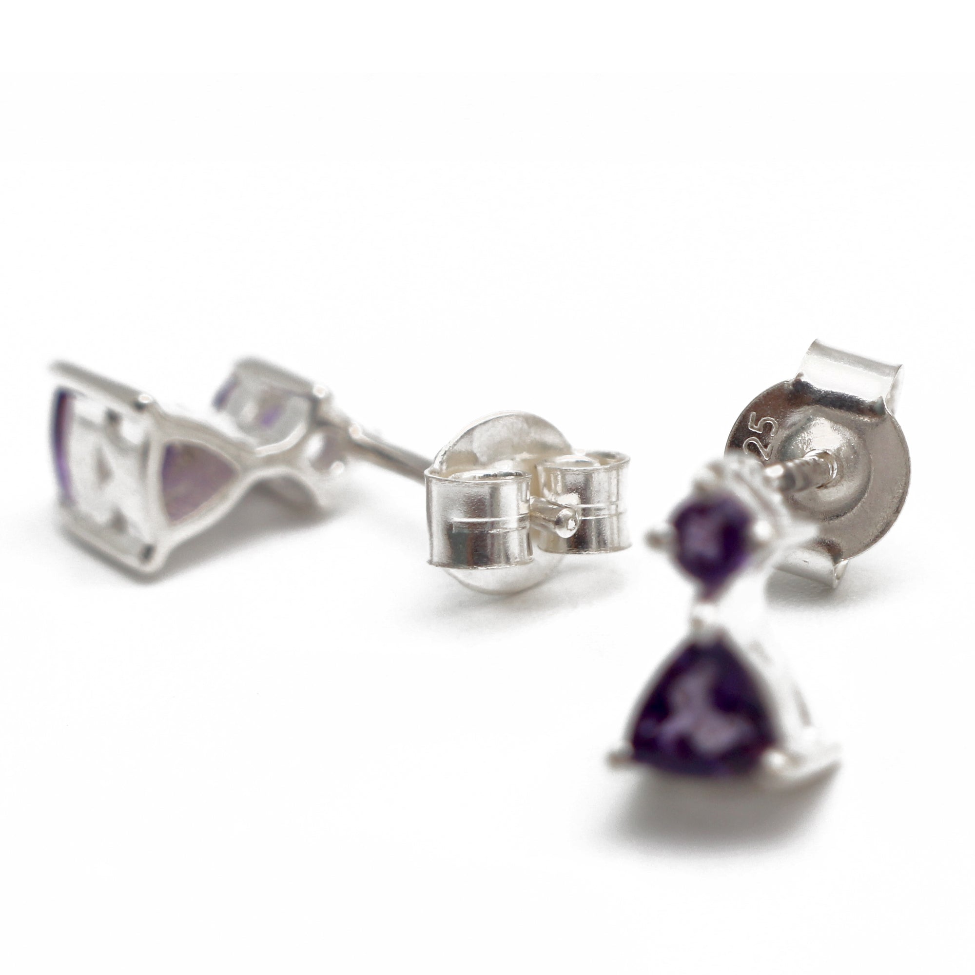 IS IT A TRAINGLE ? Natural Amethyst Earring