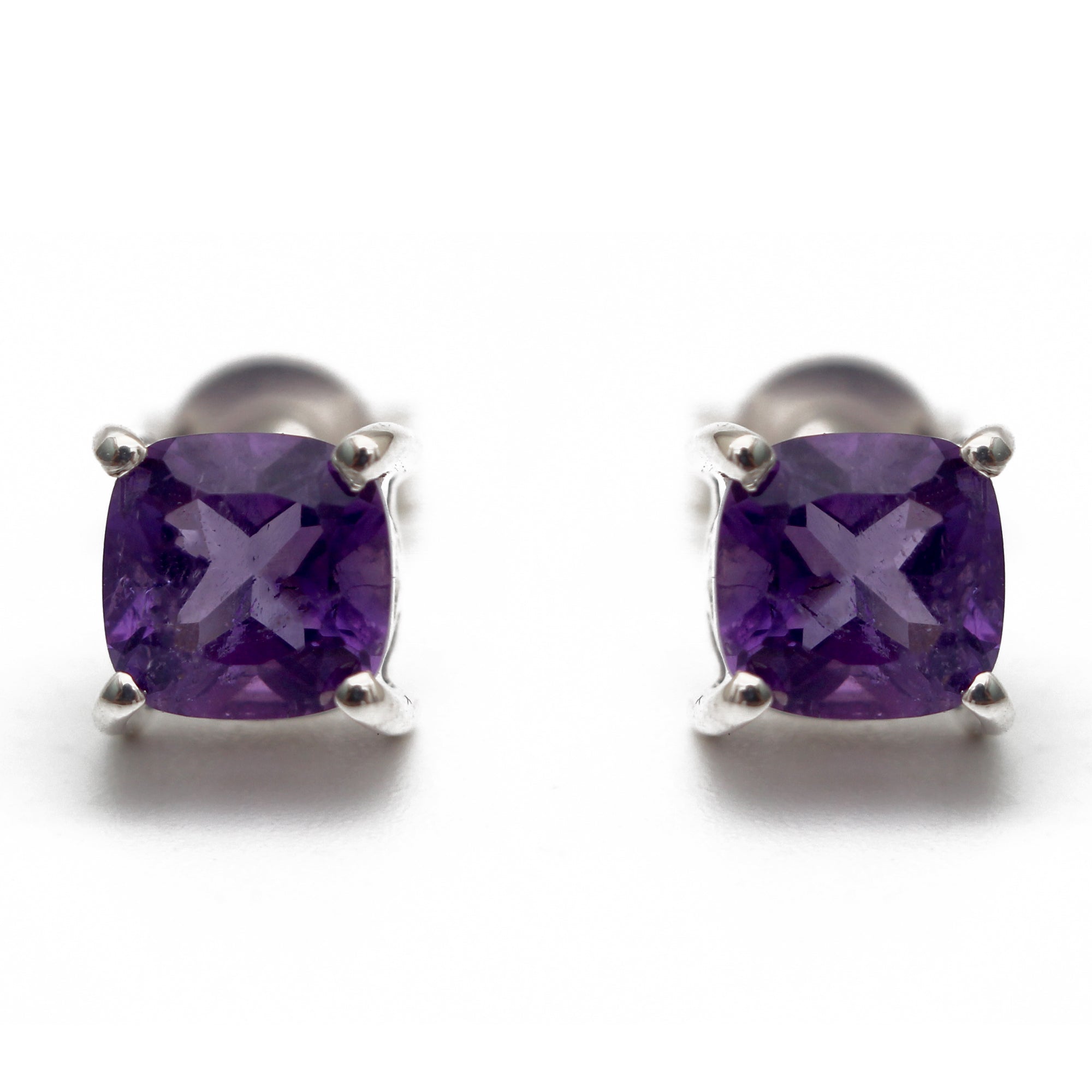 Natural Amethyst Studs (Unisex)