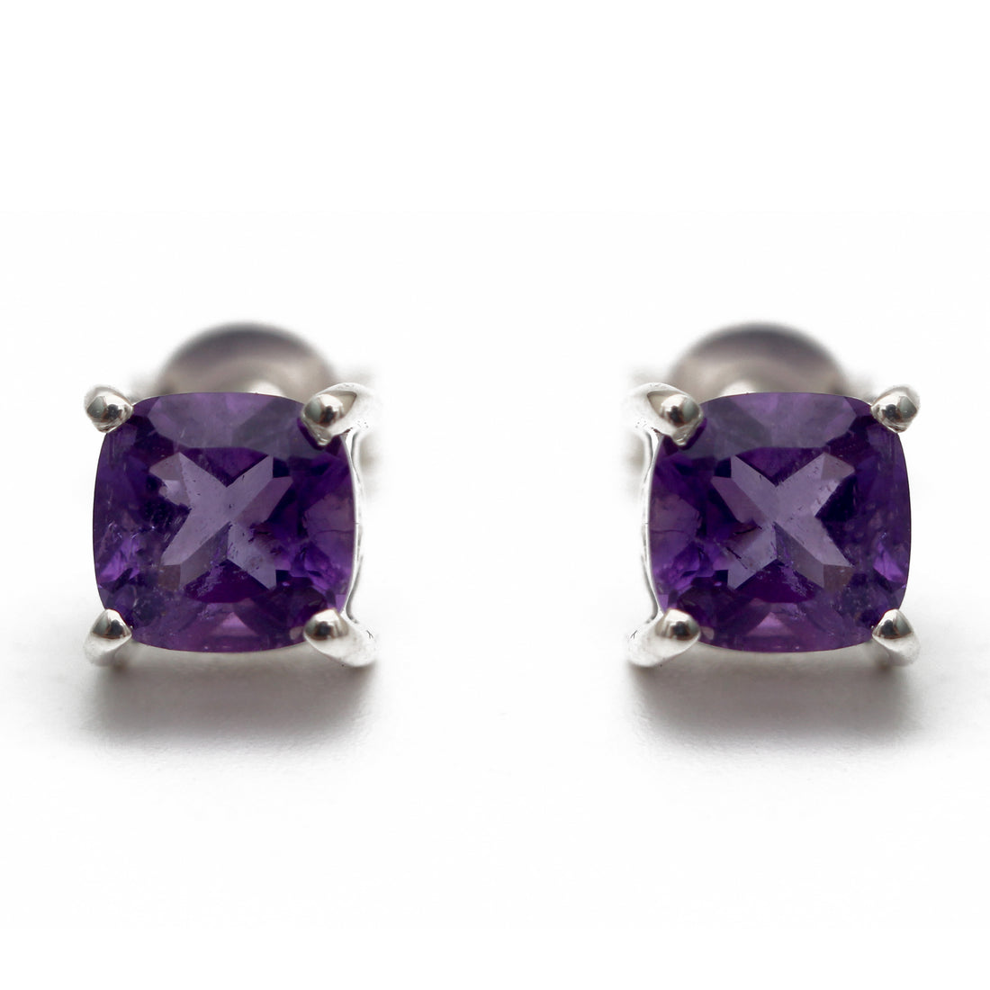 Natural Amethyst Studs (Unisex)