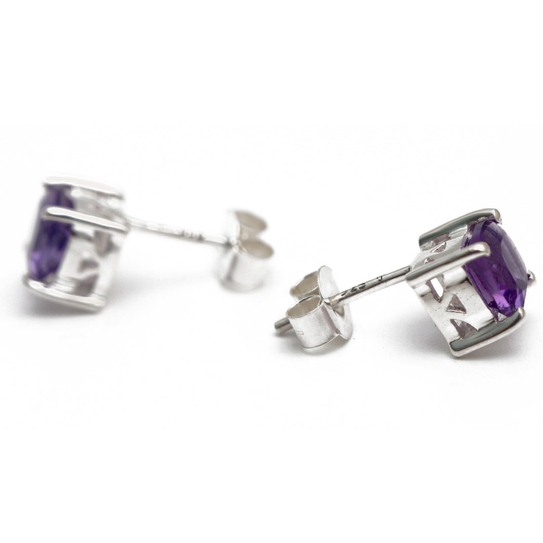 Natural Amethyst Studs (Unisex)