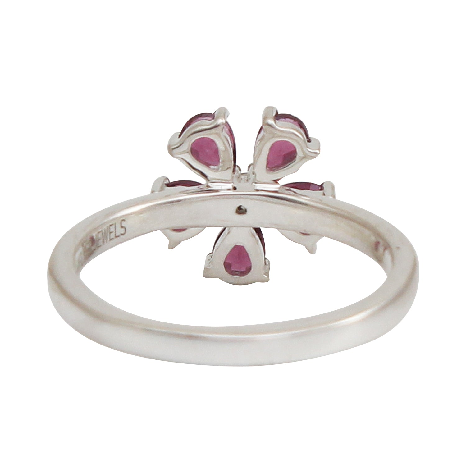Purple Rhodolite Garnet Gemstone Floral Design Ring