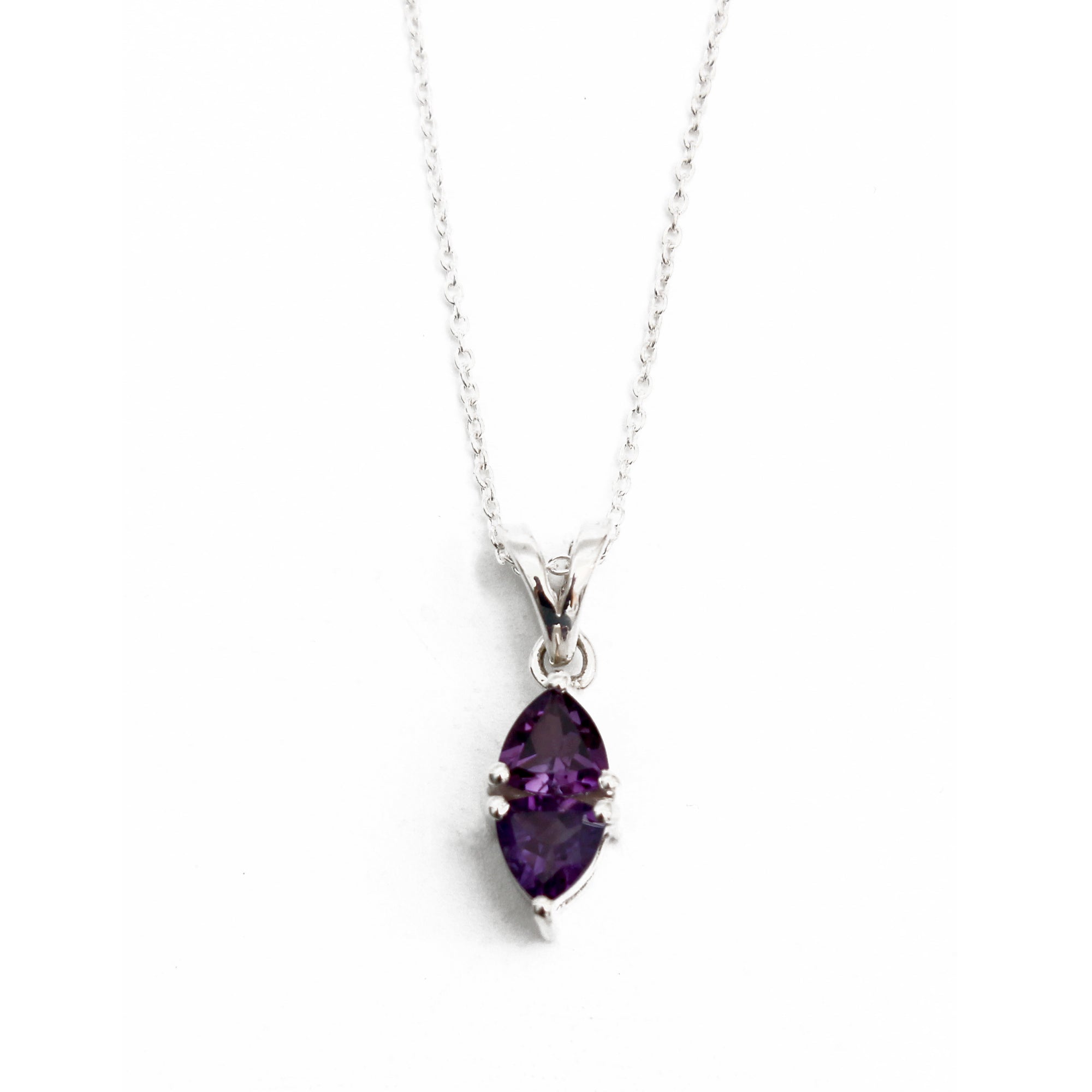 Violet Dream: Amethyst Pendant Necklace- Comes with a silver chain