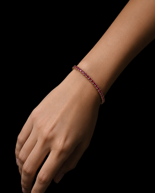 Red Ruby Tennis Bracelet