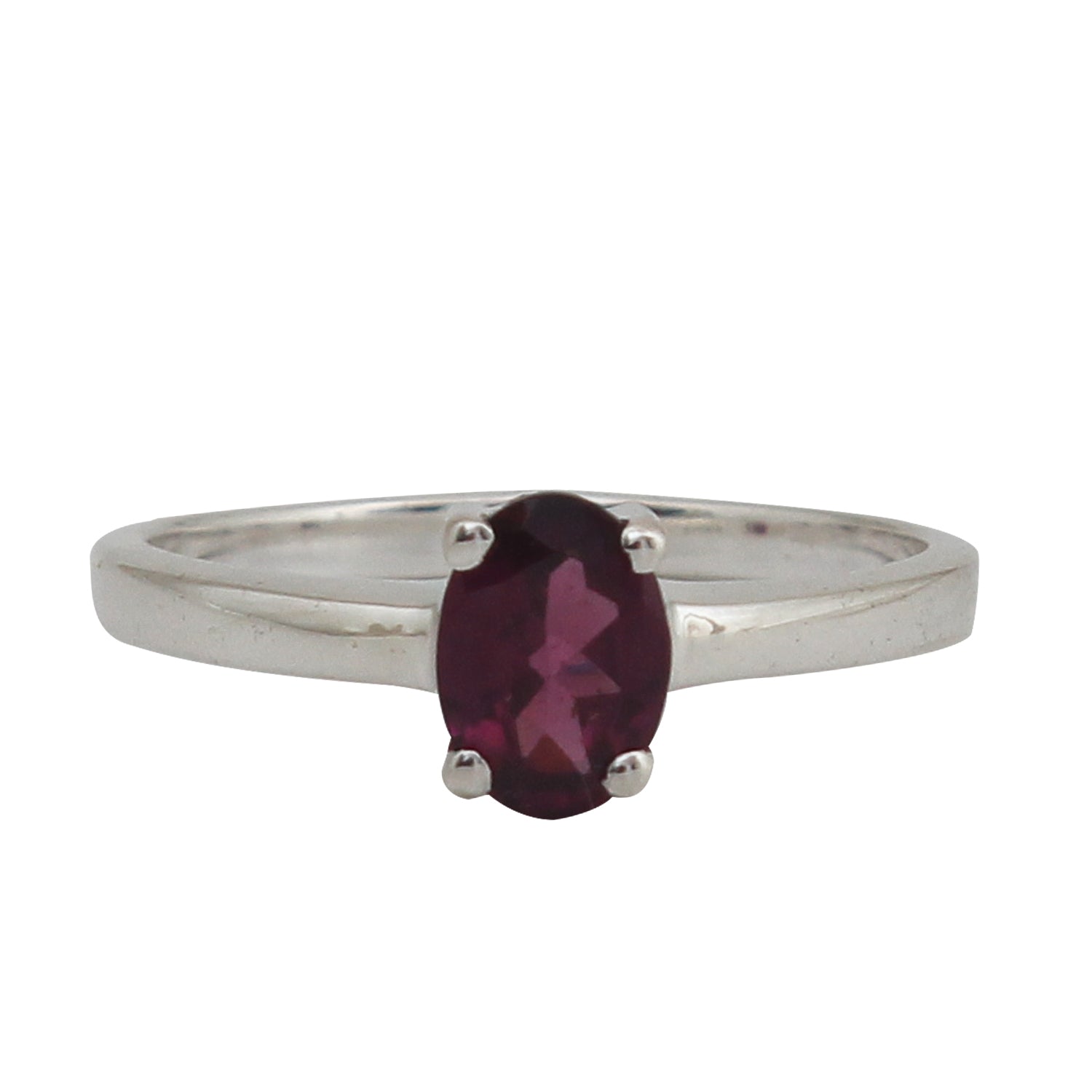 Natural Purple Rhodolite Garnet Oval Gemstone Ring