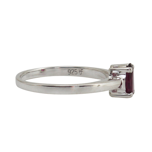 Natural Purple Rhodolite Garnet Oval Gemstone Ring