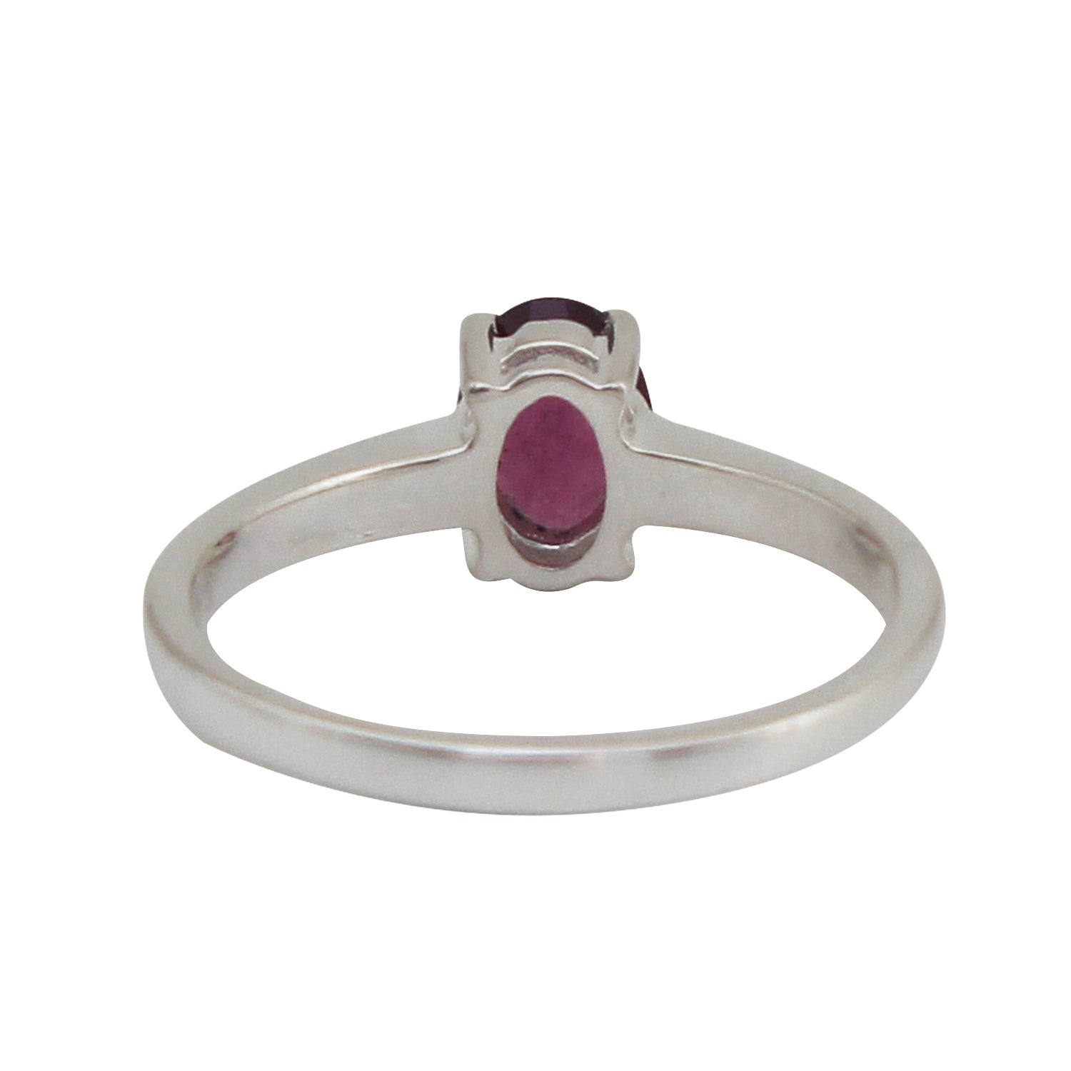 Natural Purple Rhodolite Garnet Oval Gemstone Ring