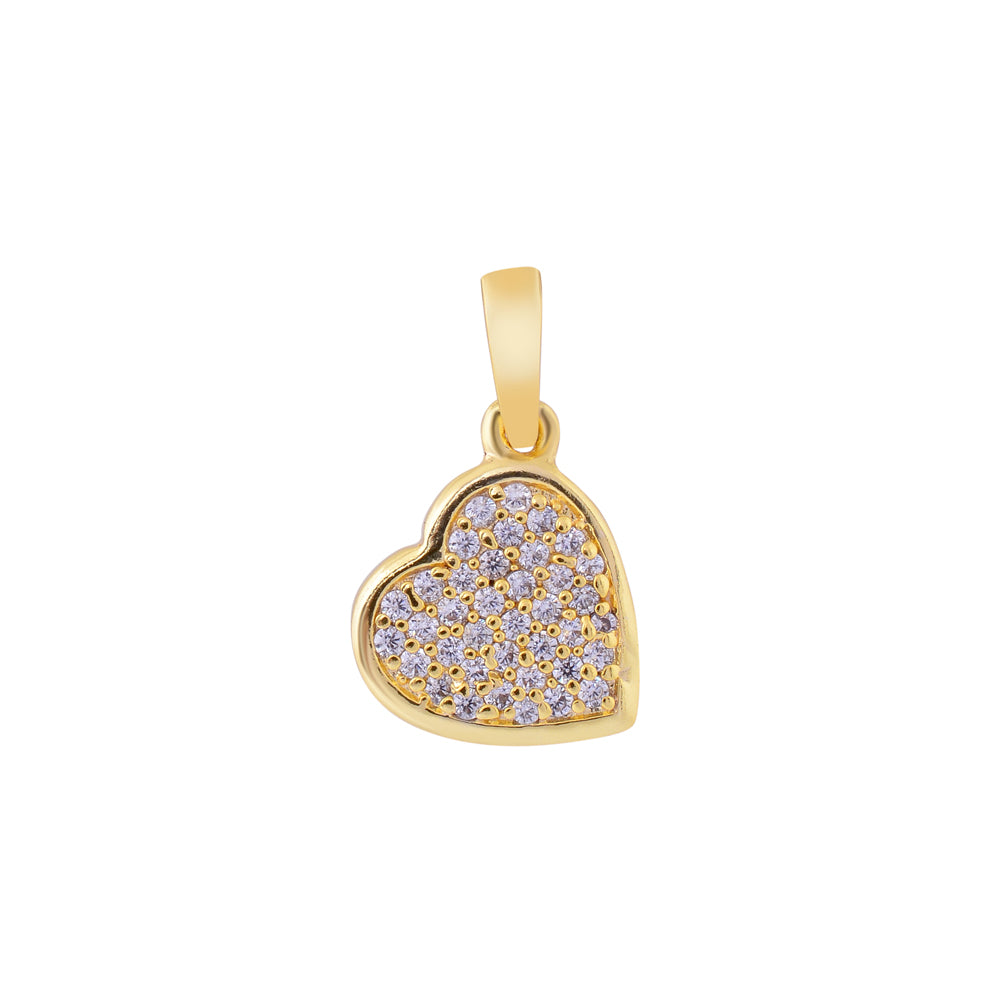 Tilted Heart Iced Dainty Pendant