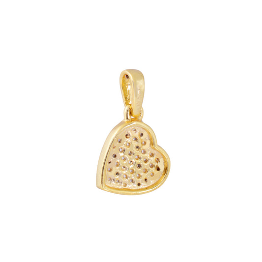 Tilted Heart Iced Dainty Pendant