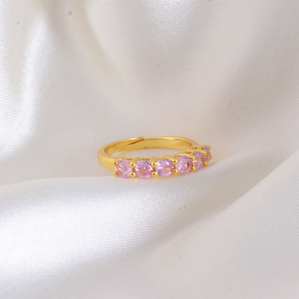 Pink Crown Ring - (Adjustable)