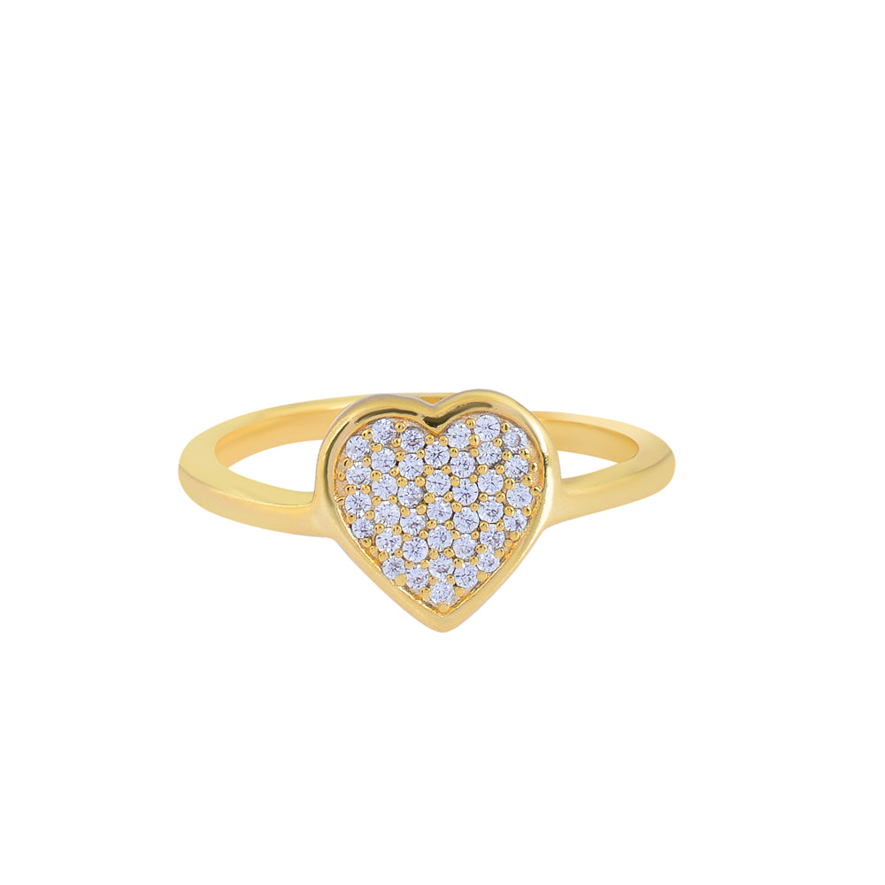 Heart Design Adjustable Gemstone Ring